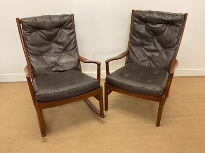 Lot 781 - PARKER KNOLL; two 1960s elbow chairs, one on...