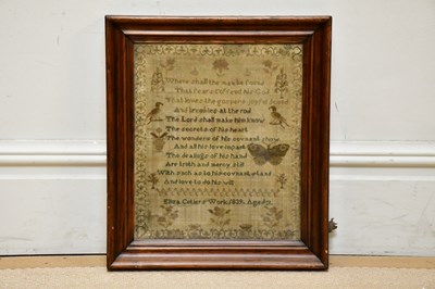 Lot 1301 - A Victorian needlework sampler worked by Eliza...