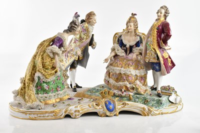 Lot 433 - A large Continental porcelain figure group,...