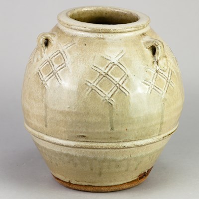 Lot 325 - JIM MALONE (born 1946); a lugged stoneware jar...