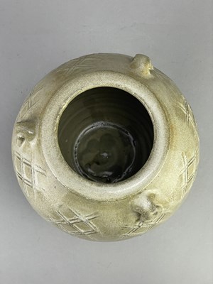 Lot 325 - JIM MALONE (born 1946); a lugged stoneware jar...