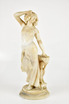 Lot 1379 - A late 19th century carved alabaster figure...