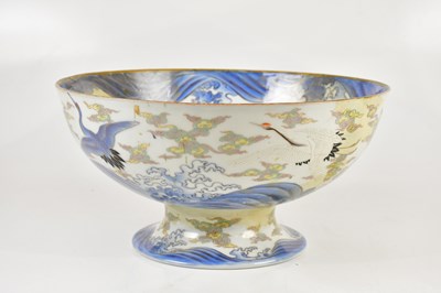 Lot 1147 - A Japanese Fukagawa footed bowl decorated with...