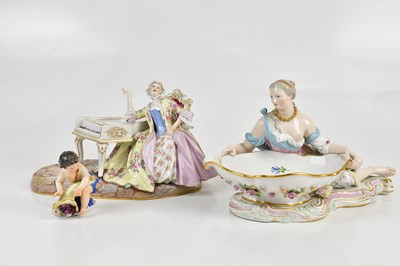 Lot 546 - MEISSEN; a 19th century centrepiece modelled...