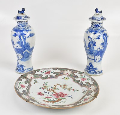 Lot 1099 - A pair of late 19th century Chinese blue and...