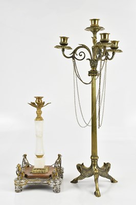 Lot 377 - A 19th century style gilt metal four branch...