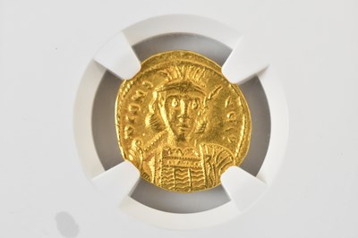 Lot 714 - A rare Byzantine Empire gold coin; Constantine...