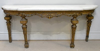 Lot 72 - A 19th century marble topped breakfront gilt...