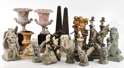 Lot 1394 - A collection of decorative stone and composite...