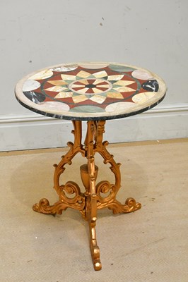 Lot 123 - A specimen marble circular table top, diameter...