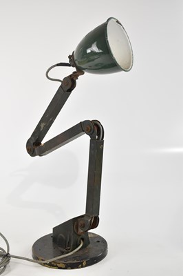 Lot 375 - An industrial metal Anglepoise type lamp with...