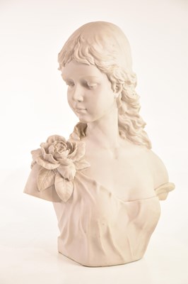 Lot 279 - A marble effect composite bust of a maiden...