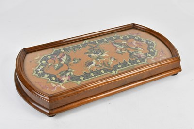 Lot 1270 - A Victorian walnut framed stand with beadwork...