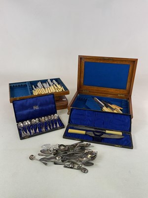 Lot 496 - A small group of silver plated flatware...