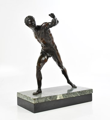 Lot 1377 - A bronze sculpture of the Borghese Gladiator,...