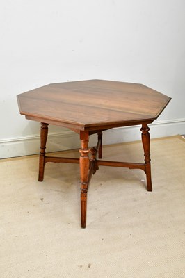 Lot 17 - A reproduction walnut octagonal centre table,...