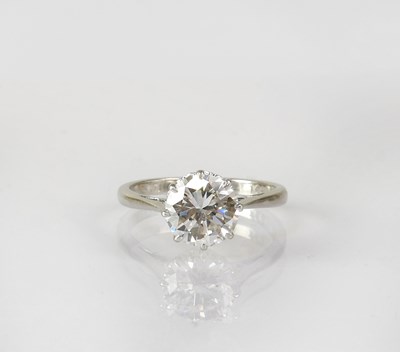 Lot 816 - A platinum solitaire ring set with a 1.82ct...