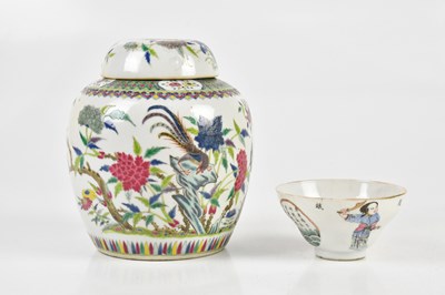 Lot 1084 - A Chinese porcelain Famille Verte ginger jar...